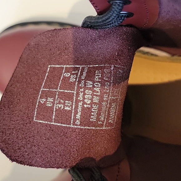 Dr. Martens 1460 Lace up Boots Burgundy Sz: 6 US - Picture 10 of 13